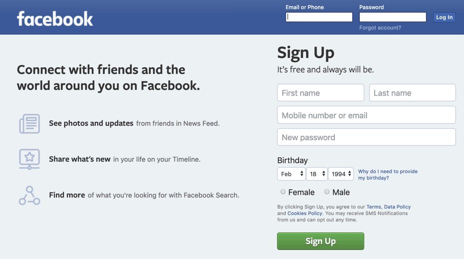 Create New Facebook Account Facebook Create Account Sign Up For   Create A Facebook Account 